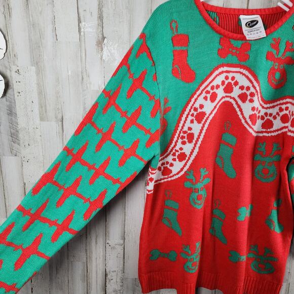 Cesar Holiday Ugly Sweater Red Green Size Large - Picture 4 of 10